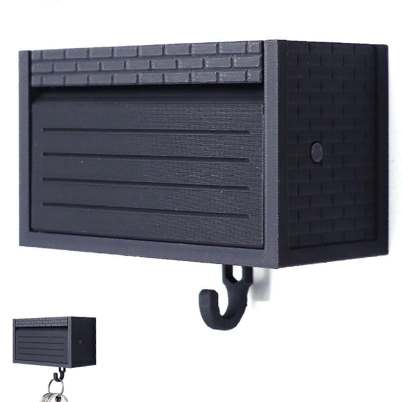 Garage Key Holder with Interactive Door, Wall Mounted Organizer with Multiple Hooks for Entryway