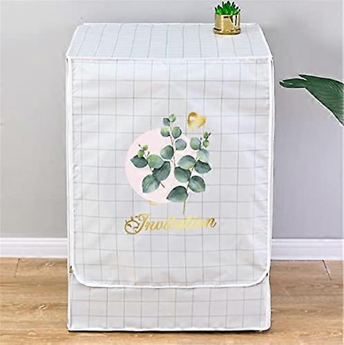 Washing Machine Cover Waterproof Dustproof Oxford Fabric Front Load Washer Protector S Leaf White