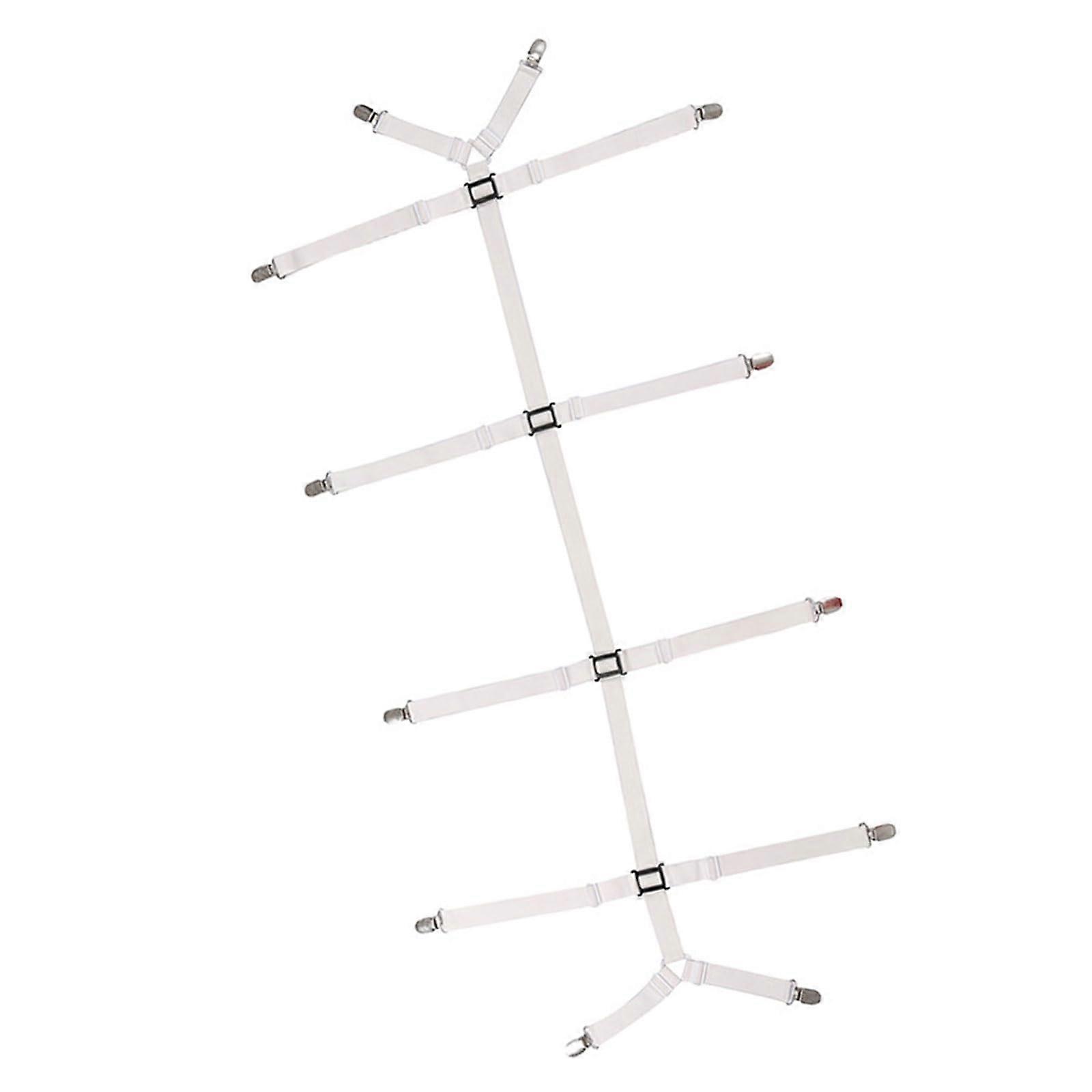 Bed Sheet Fasteners 12 Pack Extra Long Adjustable Sheet Straps Non Slip Clips for Thick Mattress