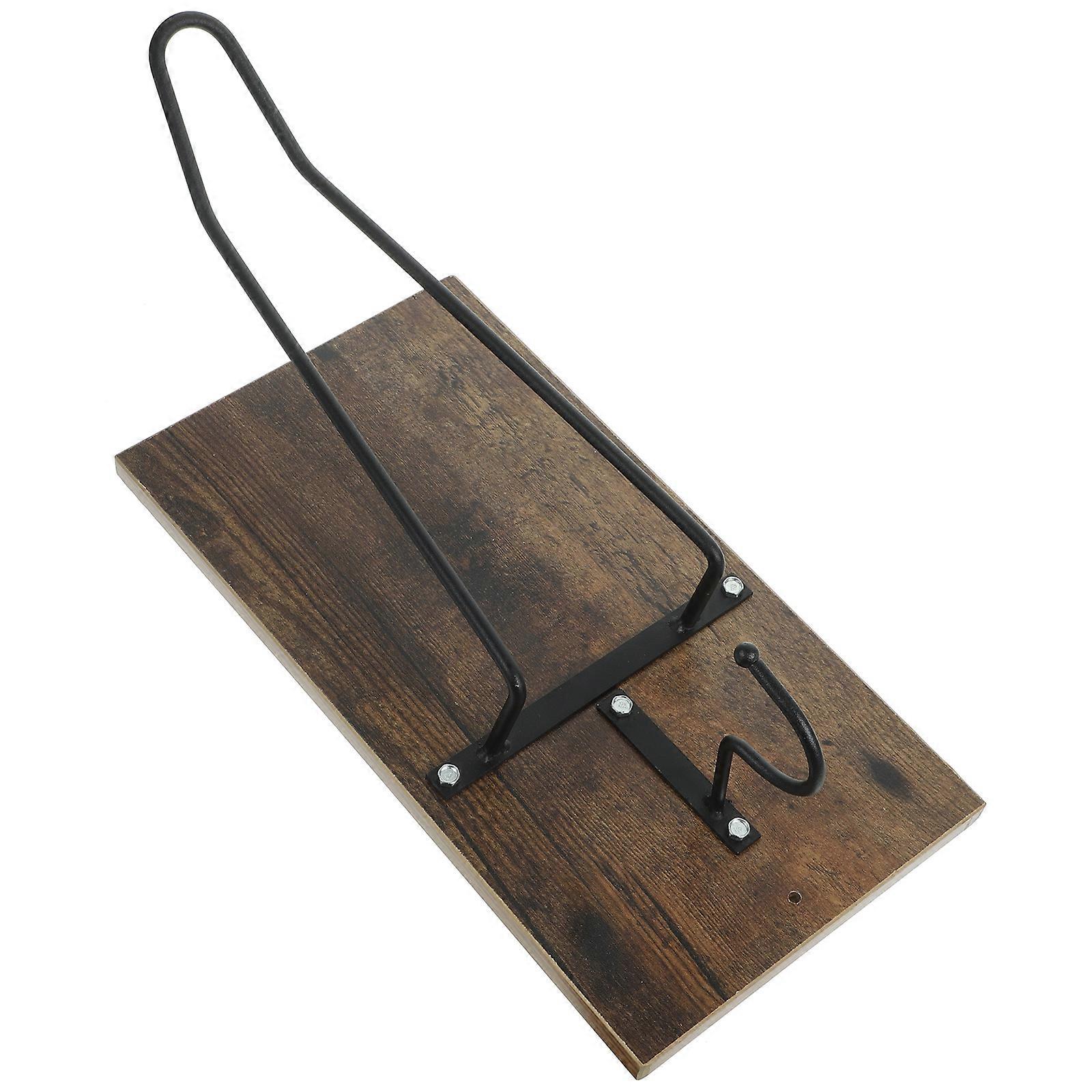 Wall Mount Rack Brown Wooden Motorcycle Holder for Storage