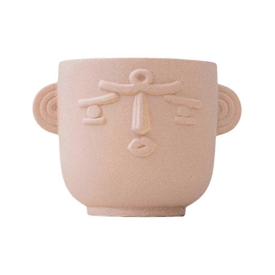 2026 Face Design Ceramic Flower Pot with Drainage