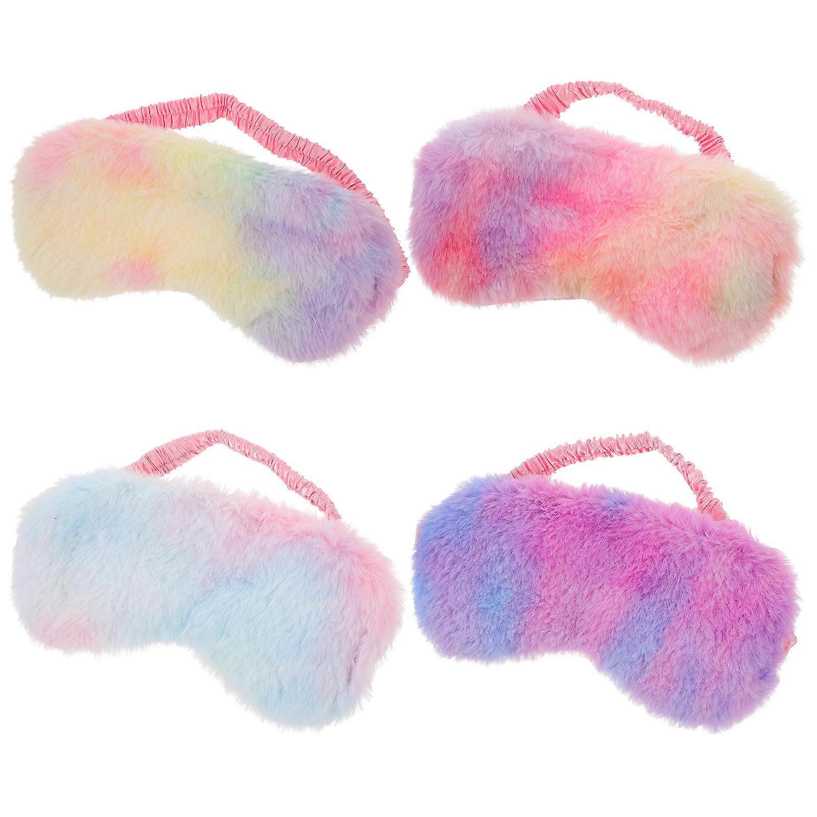 Colored Plush Sleep Mask for Blocking Light 12Pcs Assorted Color Pack