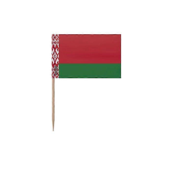 Belarus Flag Toothpicks - 10 cm - 100 pieces - Adhesive plastic - Bamboo stick - Pixelforma