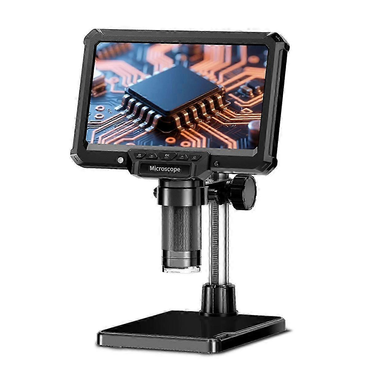 7inch Microscope Digital Coin Microscope Coin Magnifier with Lights HD Microscope for PCB, Coins, Plants