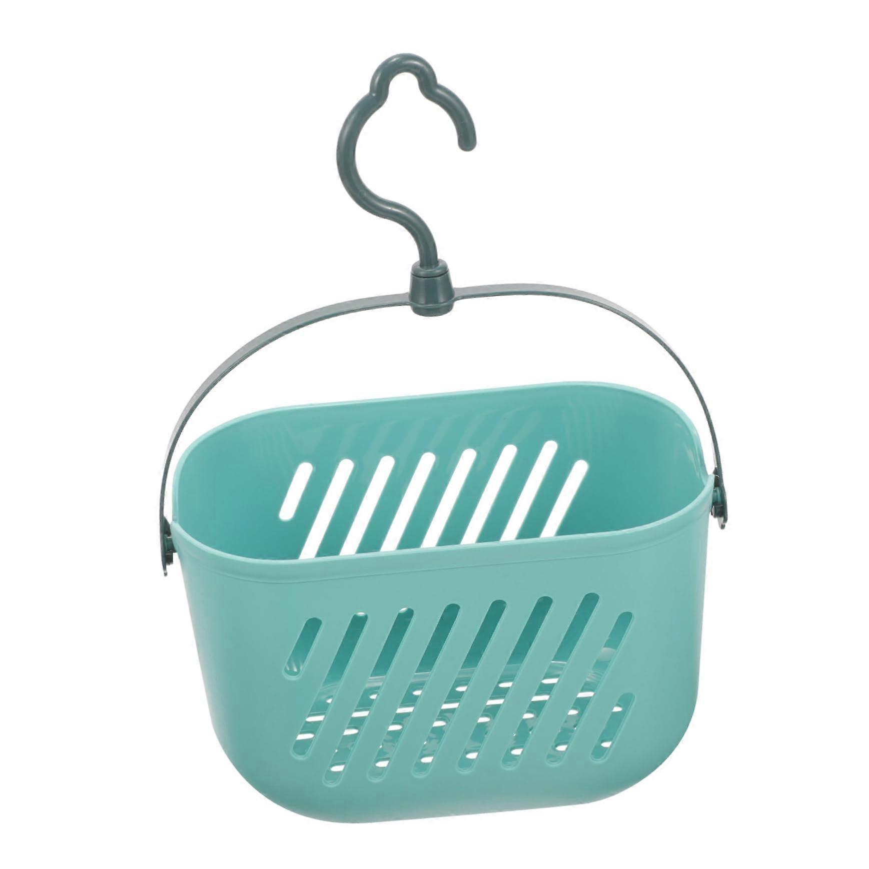 Shower Hanging Basket Bathroom Storage Organizer with Drainage Space Saving Wall Mounted Blue