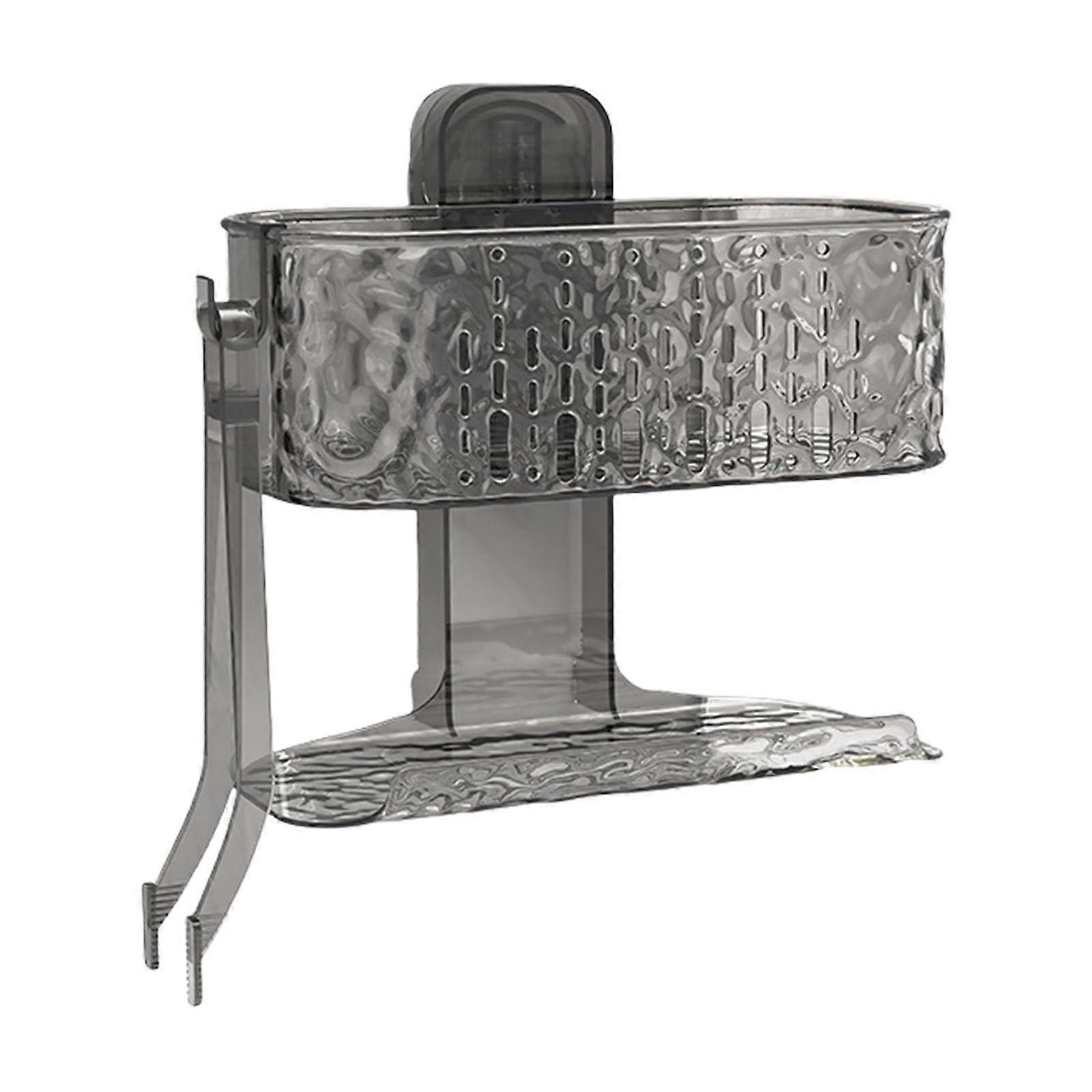 Bathroom Suction Shelf with Powerful Vacuum Suction, Double Layer Waterproof Wall Mounted Organizer