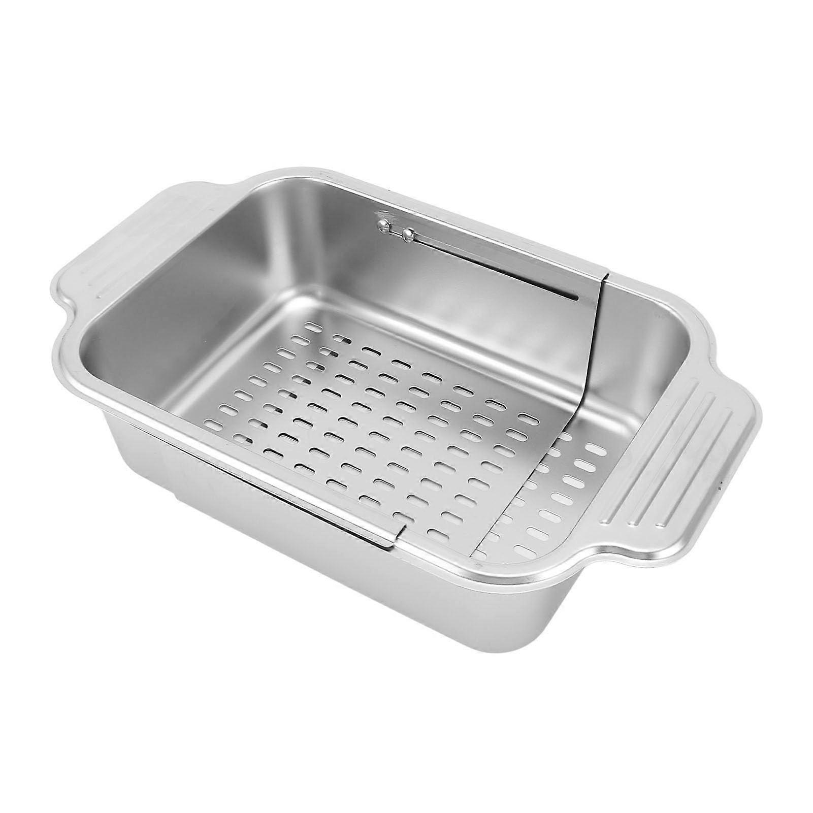 Adjustable Over the Sink Dish Rack Stainless Steel Space Saving Rust Resistant Kitchen Organizer