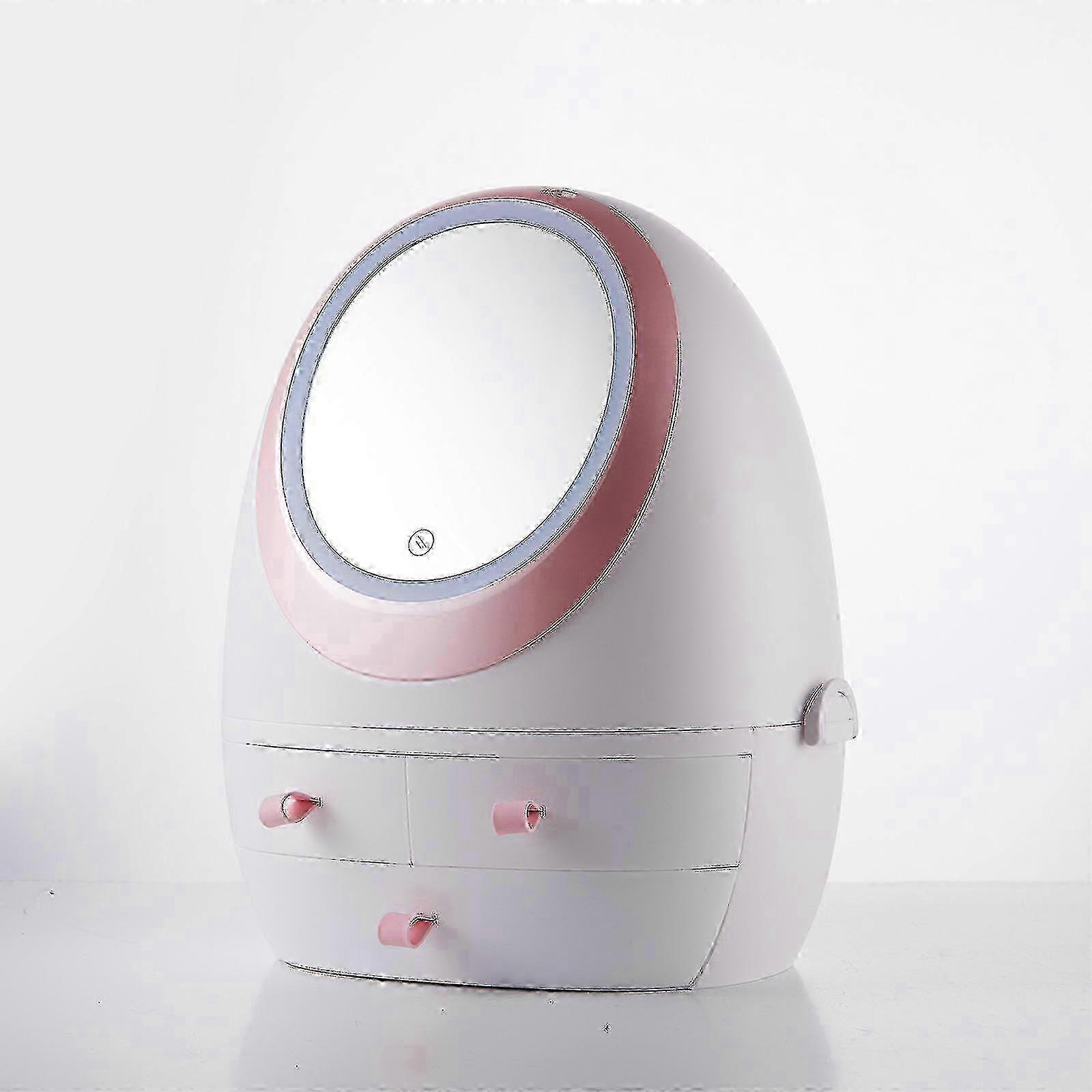 Cosmetic Rack Usb Charging Dust-proof Drawer Type Durable Led Light Portable Adjusted Storage Box