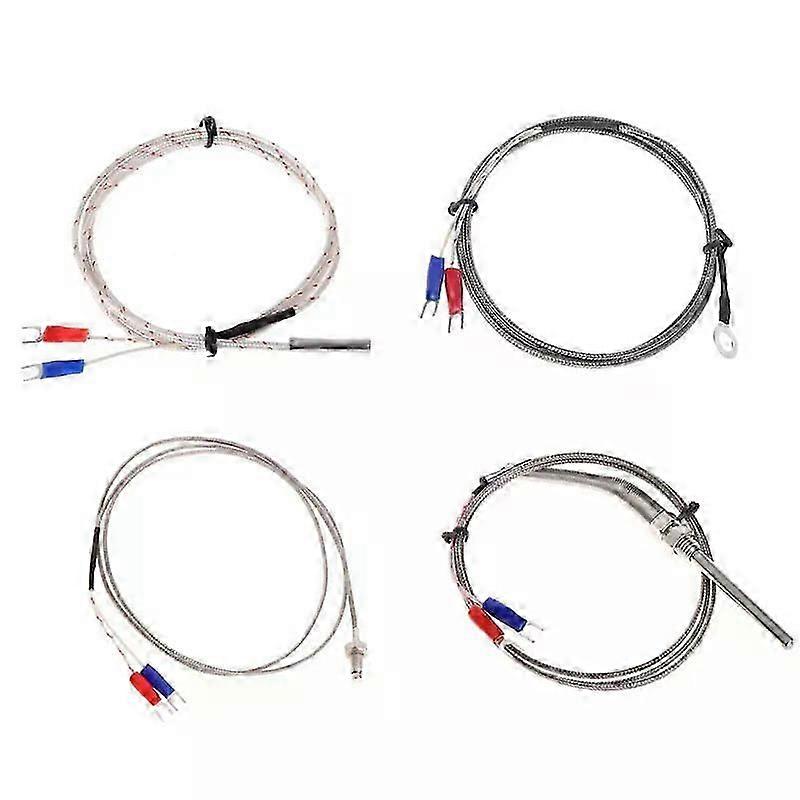 6mm bore gasket K-type thermocouple temperature sensor probe, 1-meter cable, suitable for industrial temperature controllers.