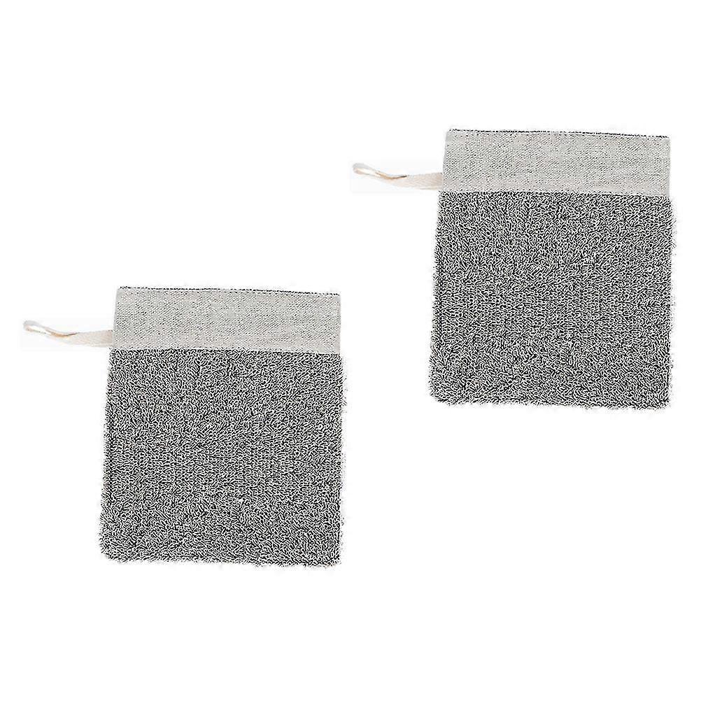 2Pcs Hanging Linen Mesh Soap Storage Pouch Foaming Drawstring Bag for Bathroom