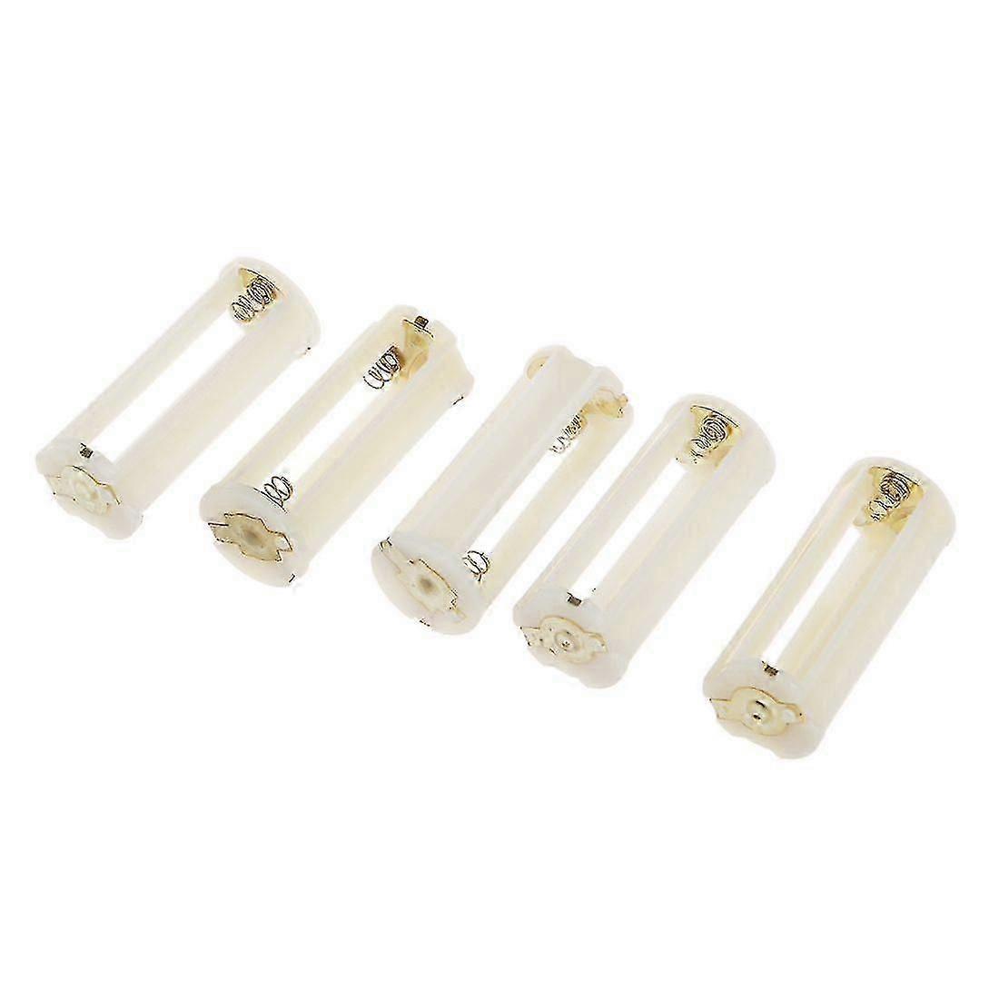 5pcs Round 3x 1.5v Aaa Battery Holder Case Box Container White