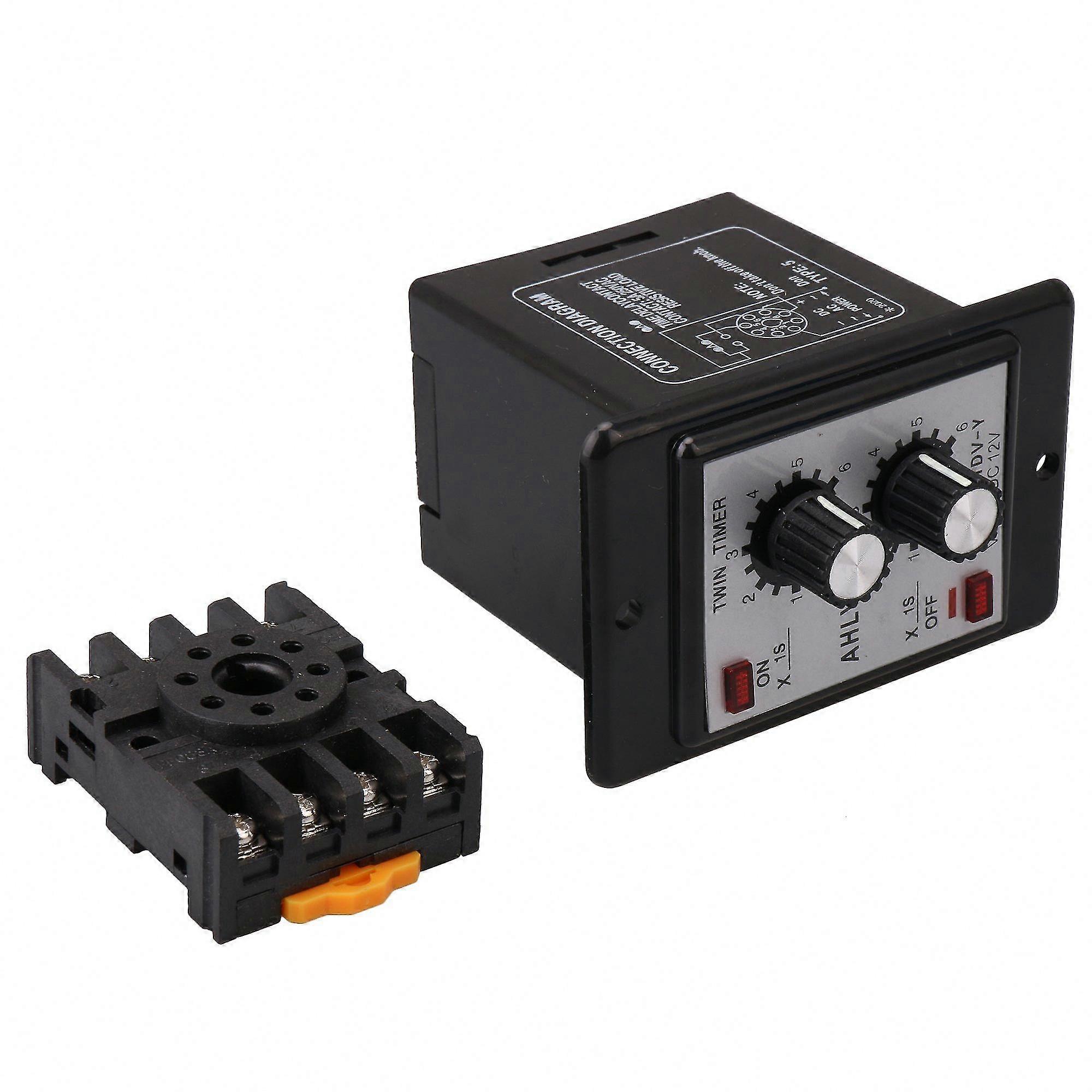 Adjustable 12V DC Timer Relay with On/Off Control for Machinery Cycles