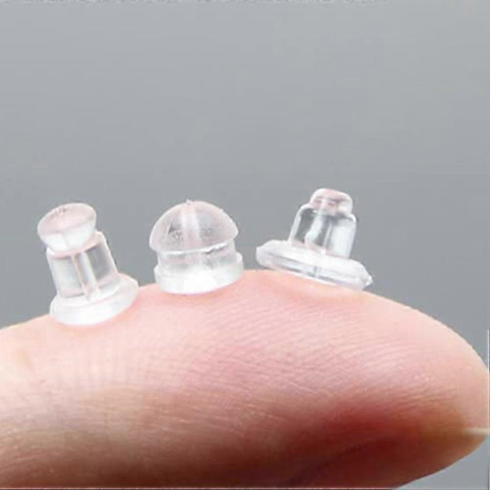Ear Ring Backs for Studs Silicone Earring Stoppers 1 Box Transparent