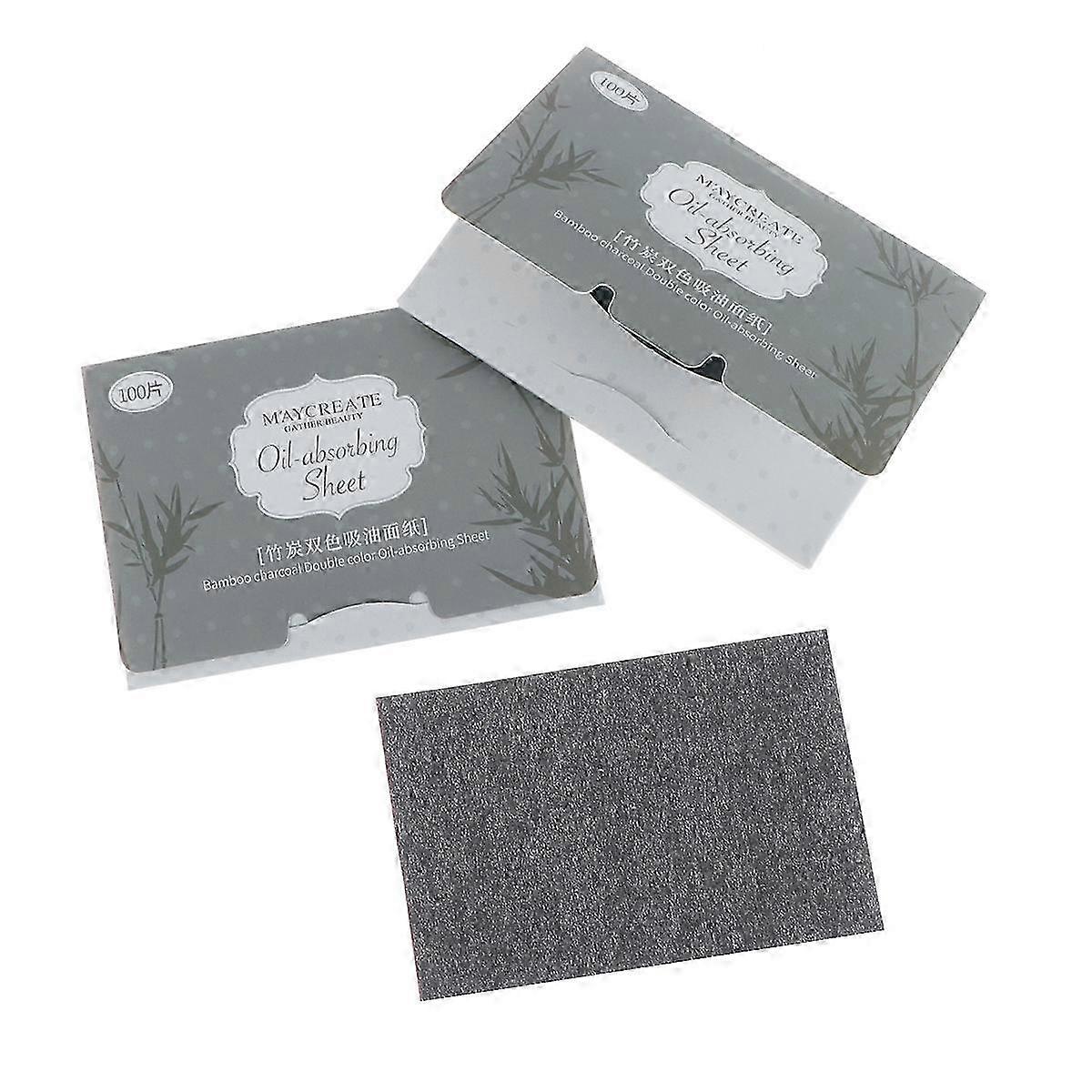 Oil Absorbing Sheets for Face Cleaning 100Pcs Bamboo Charcoal