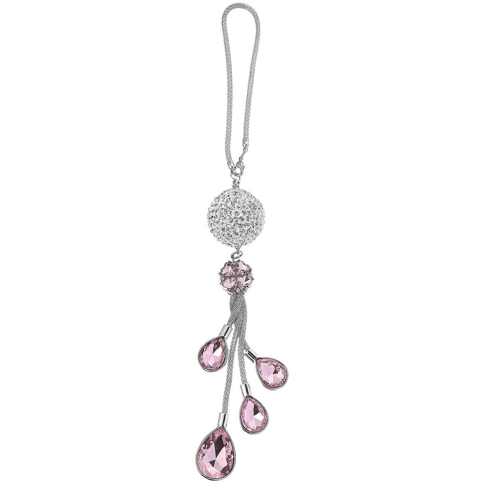 Pink Crystal Pendant Diamond-Embedded Hanging Pendant for Car Use