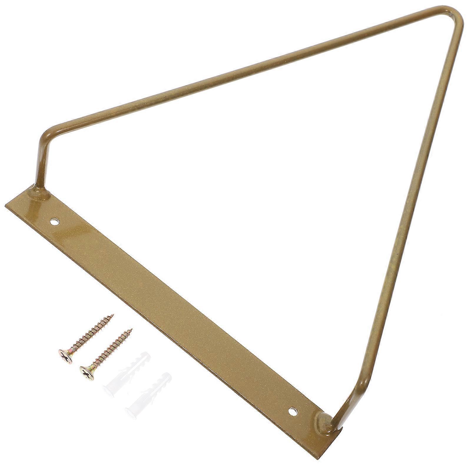 Wall Record Holder Triangular Vinyl Media Display for 1 Unit with Golden Iron