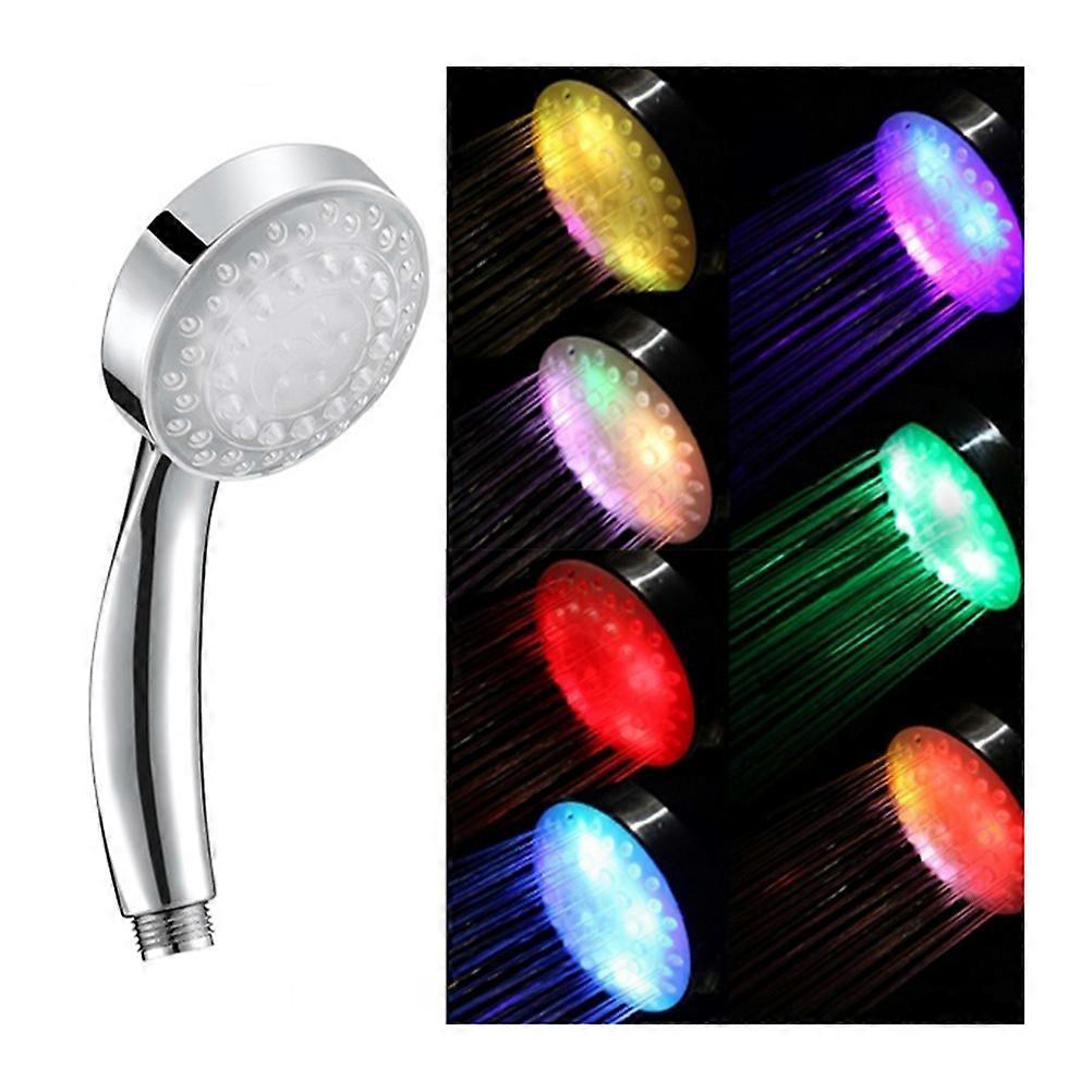 Temperature Control Shower Head for Showering Use LED Handheld Silver