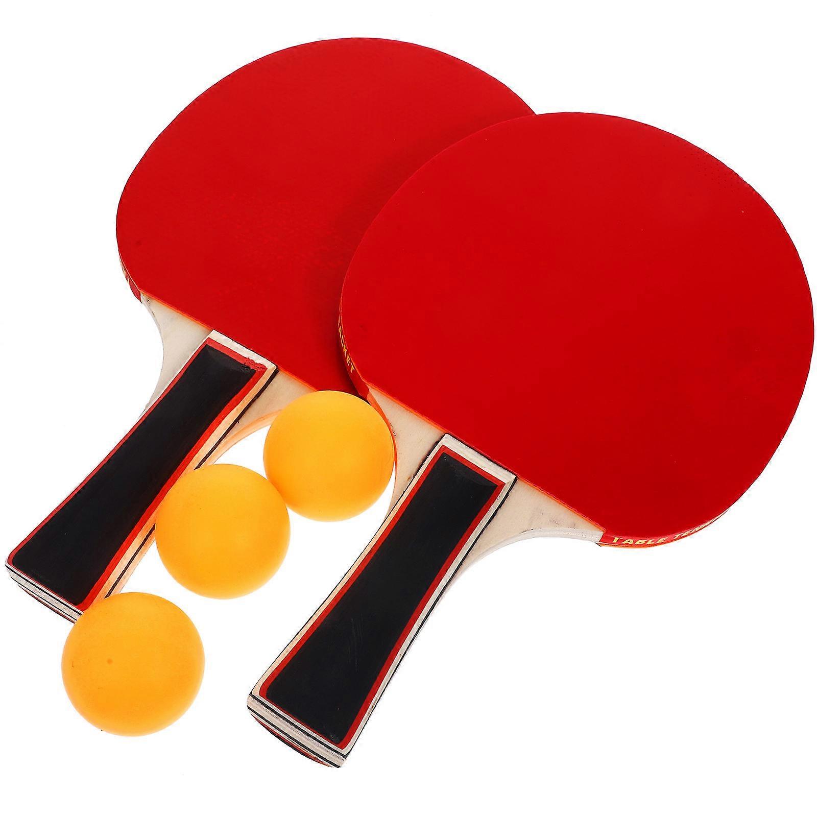 Table Tennis Paddle Set Table Tennis Racket for Training Use 2Sets Black Wood