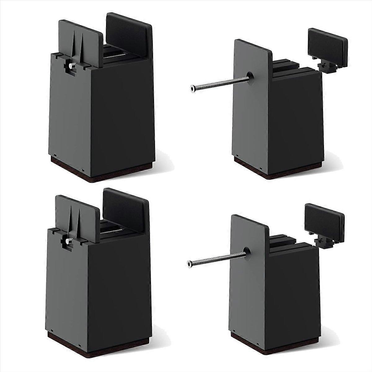 Bed Risers,4 Inch Adjustable Desk Riser Blocks with Screw Clamp 4 Pcs