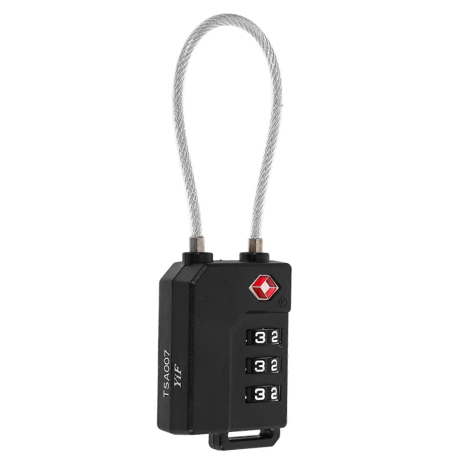 TSA Approved Cable Luggage Lock with Resettable 3Digit Code for Suitcase and Backpack