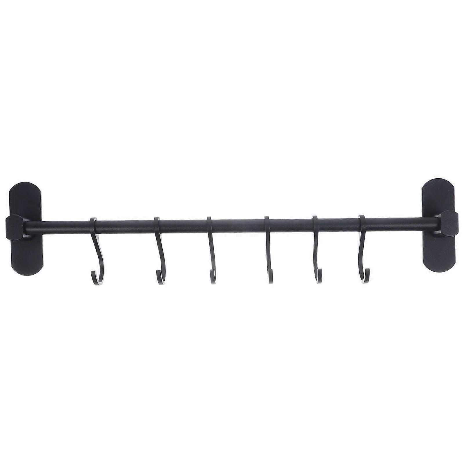 Kitchen Tool 6-hook Hanging Rack  Aluminum Alloy Wall-mounted Kitchenware Hook Hanger