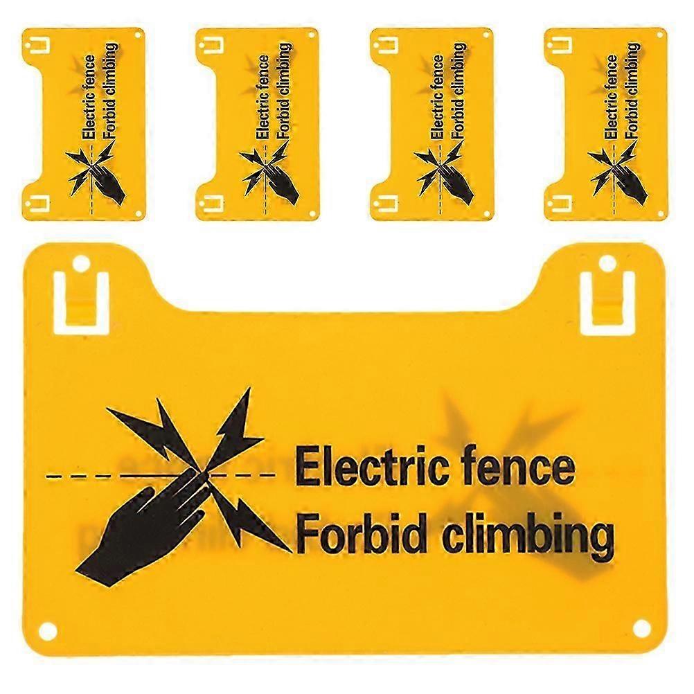 Electric Fence Warning Signs - 5 Pack, Bold Text & Graphics