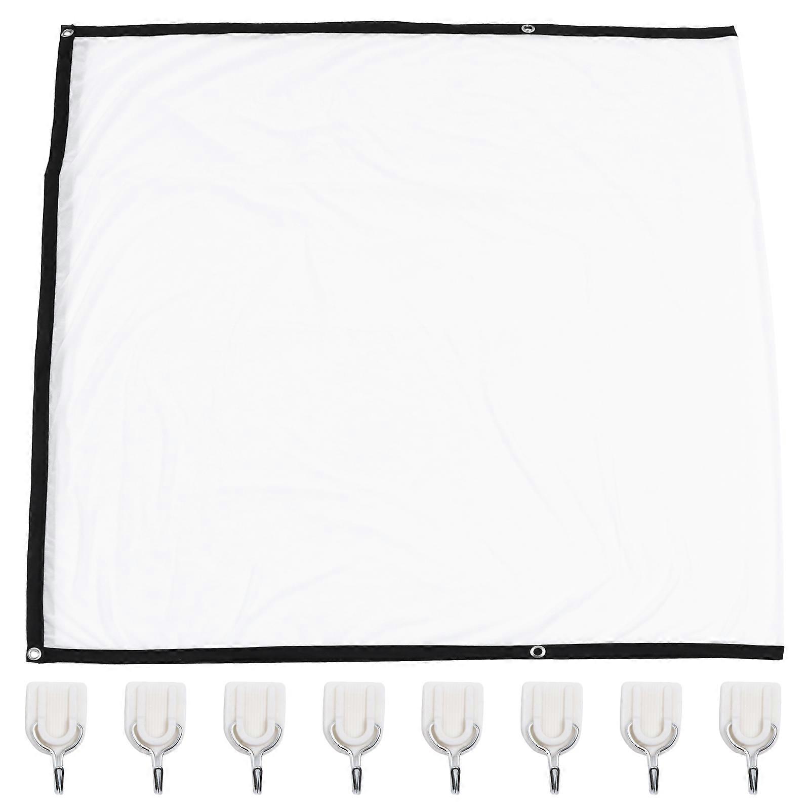 Home Theater Projector Screen White Polyester Portable Screen 1Pcs
