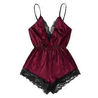 Sexy Dessous, Nachtwäsche, Trägerkleid, seidig, kompatible Nachtwäsche, Damen-Seidensatin, ärmelloser Morgenmantel, Kimono-Morgenmantel, kurzer Bademantel, Pyjama