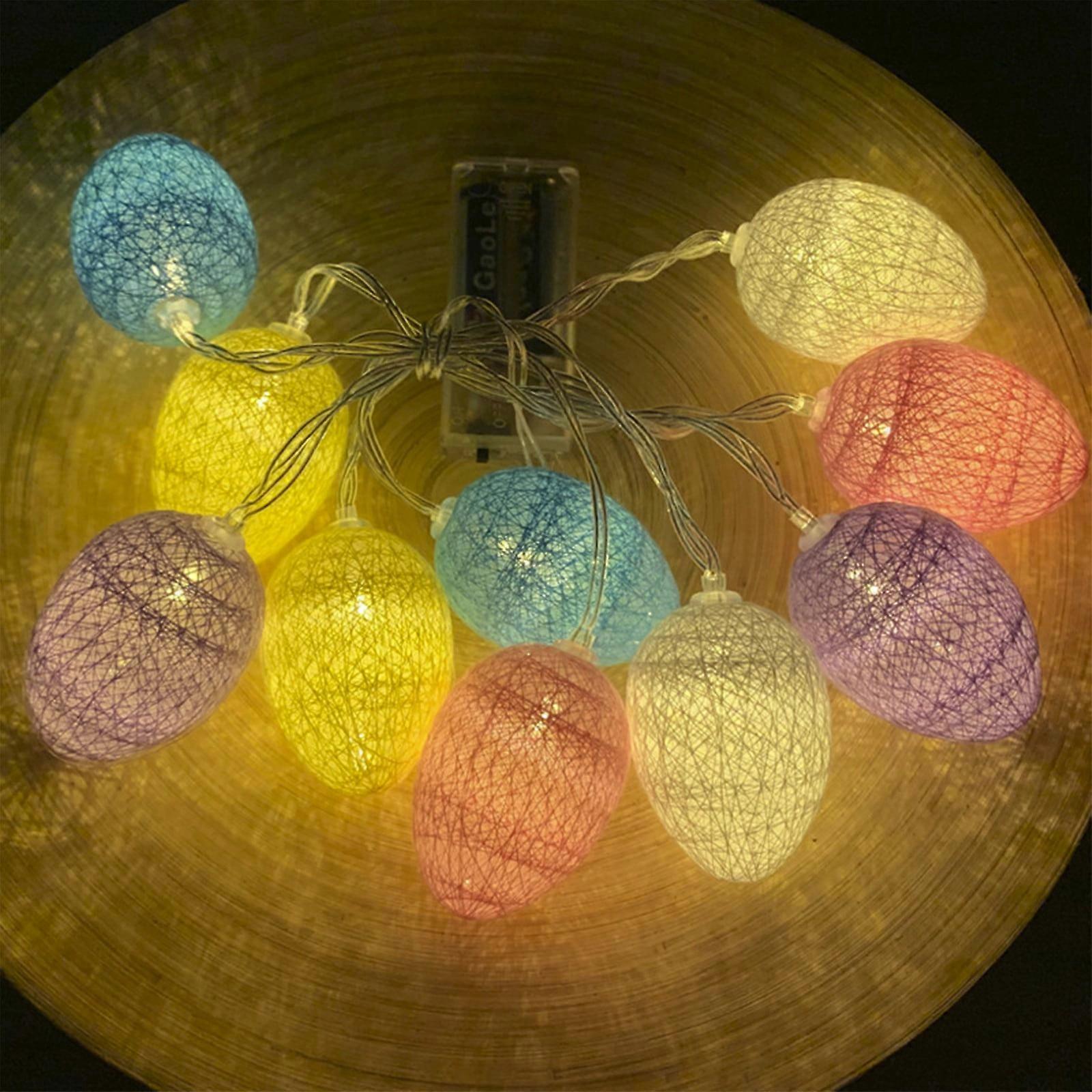 Easter Egg LED String Lights with Colorful Designs – Compatible with Easter Decor
