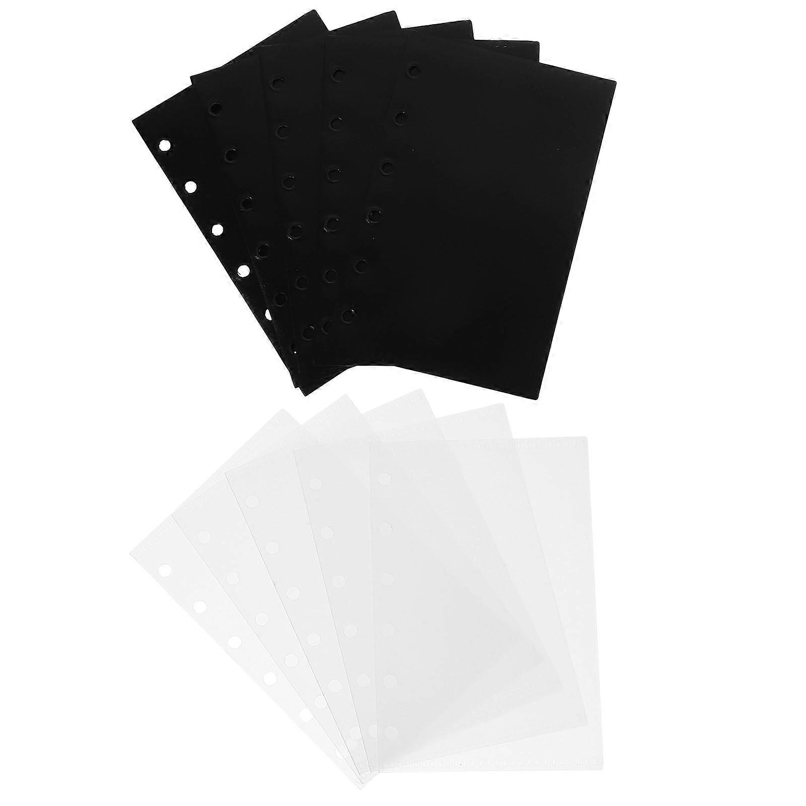 30 Sheets Binder Pockets for Loose Leaf Filing Black 6-Hole Plastic Folder