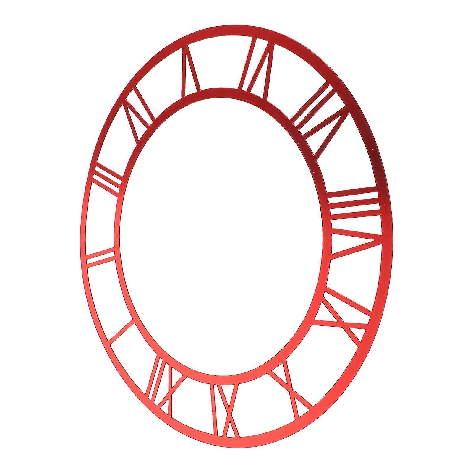 Red Acrylic Mirror Surface Clock for Home Wall Decorations