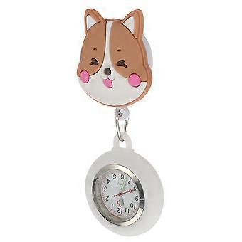 Montre de poche à boucle rétractable, 1 pièce, délicate, avec crochet de dessin animé, à suspendre