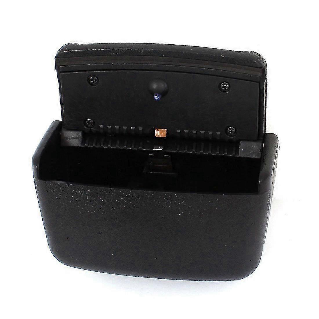 Car black plastic rectangular blue LED ashtray holder