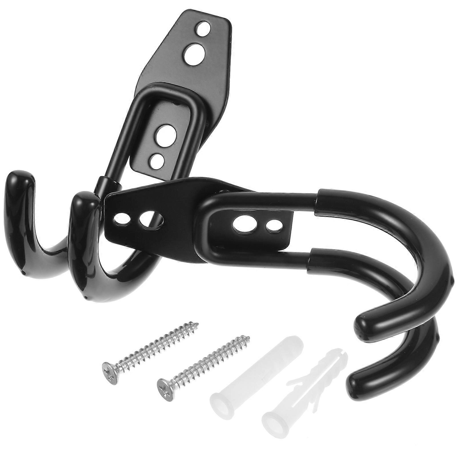 Multi-Function Hook Metal Tool Hooks for Hanging 2Pcs Black Wall Organizer