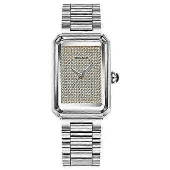 MOKAGO Damen-Luxus-Diamantenuhr – Edelstahlarmband, elegantes quadratisches Zifferblatt, zeitlose Mode für einen stilvollen Lebensstil.