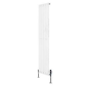 Oval Single Column Radiator 1800mm x 360mm & TRV Chrome Valves Modern Designer Single Panel Central