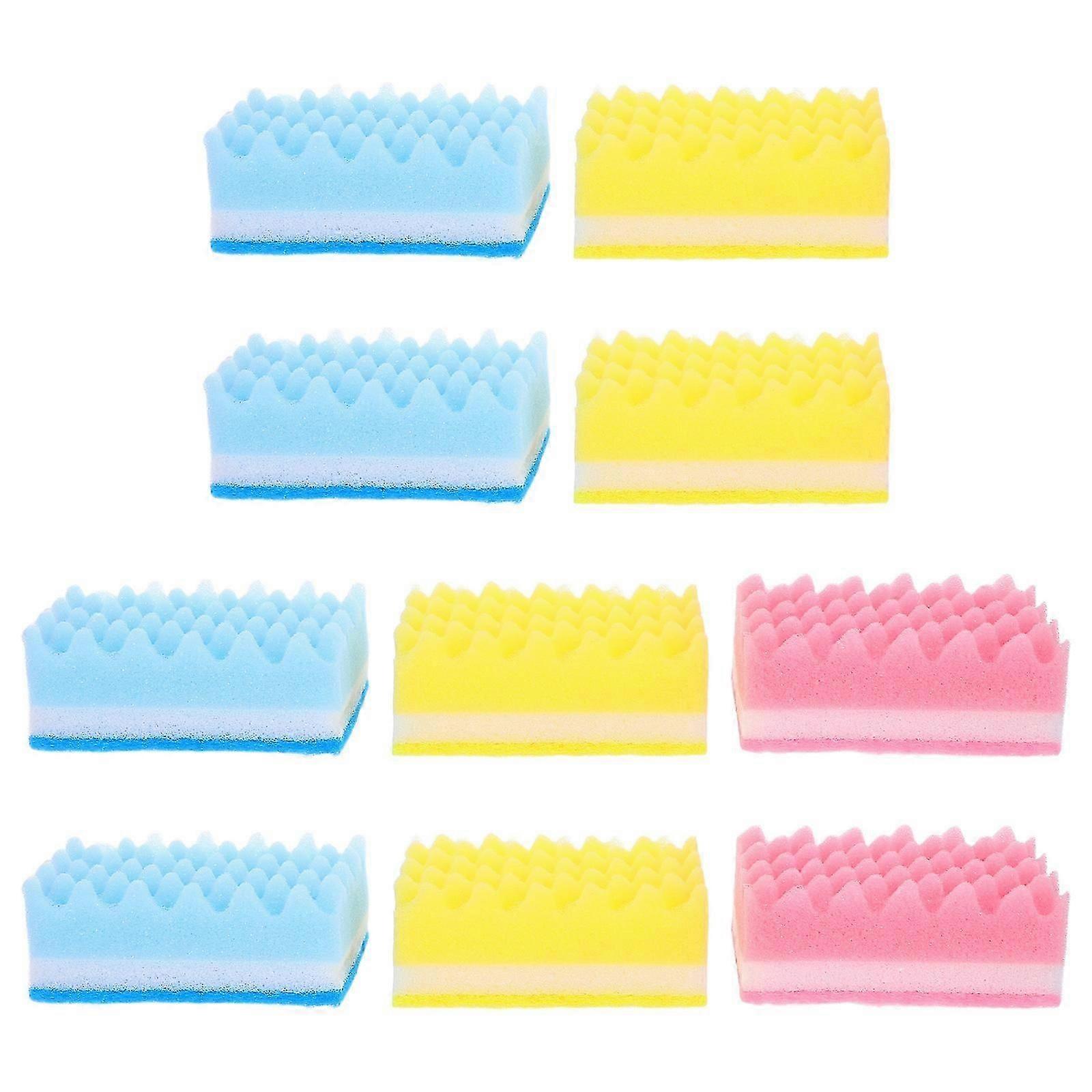 Dish Sponges Small Wave Sponge for Cleaning 10Pcs Multi-Use Kitchen Set