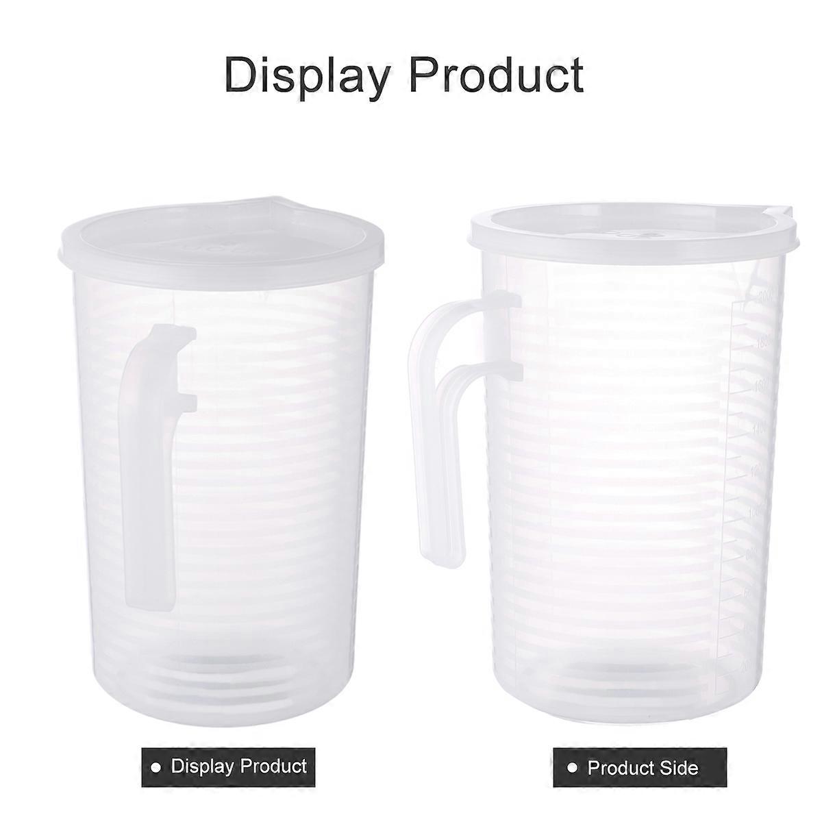 Covered Measuring Cup with Lid Transparent for Home Use 2000ml Rectangular Shape 1Pack