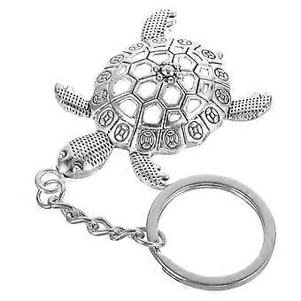 Turtle Keyring Pendant Bag Embellishment Silver 6x4cm Metal Diy Decor 1Pack