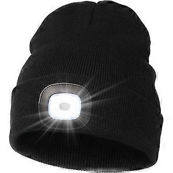 Unisex Hat with Light, USB Rechargeable Hands Free Headlamp LED Beanie, Winter Gifts for Men Dad Father Husband Him