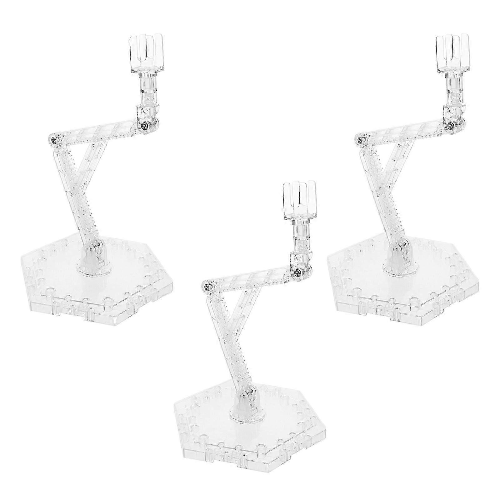 Figure Display Stand Clear Action Figure Support for 3Pcs Doll Model Base