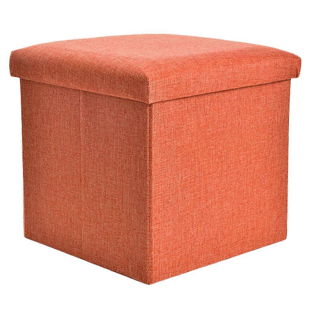 1Pc Storage Stool Household Stool Foldable Stool with Cover Practical Stool Beige