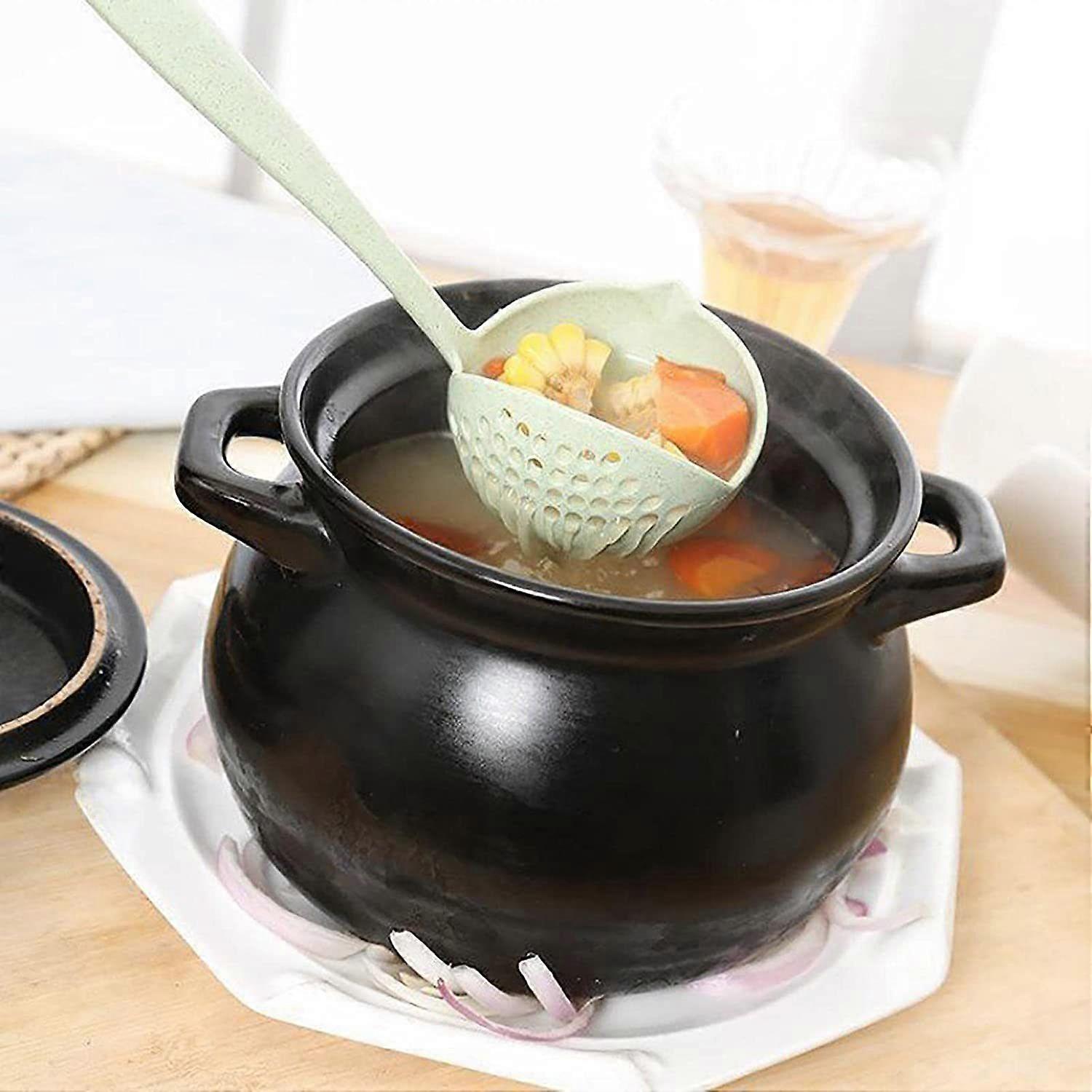 Multi-Purpose Soup Spoon & Colander - Durable 29cm Kitchen Tool for Serving & Straining Soups