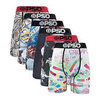 6Pcs Fashion Print Men Underwear Boxer Cueca Male Panty Lingerie Men Underpants Panty Boxershorts Sexy S-XX