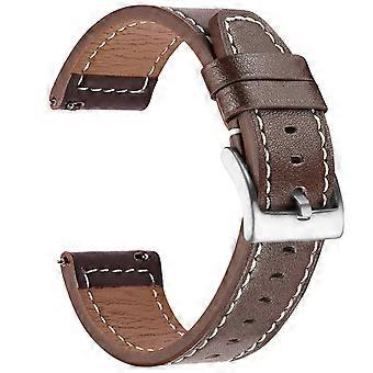 For Huawei Watch GT 4 46mm/ Watch 4/ Watch 4 Pro Strap 22mm Genuine Cow Leather Stitching Lines Watch Band