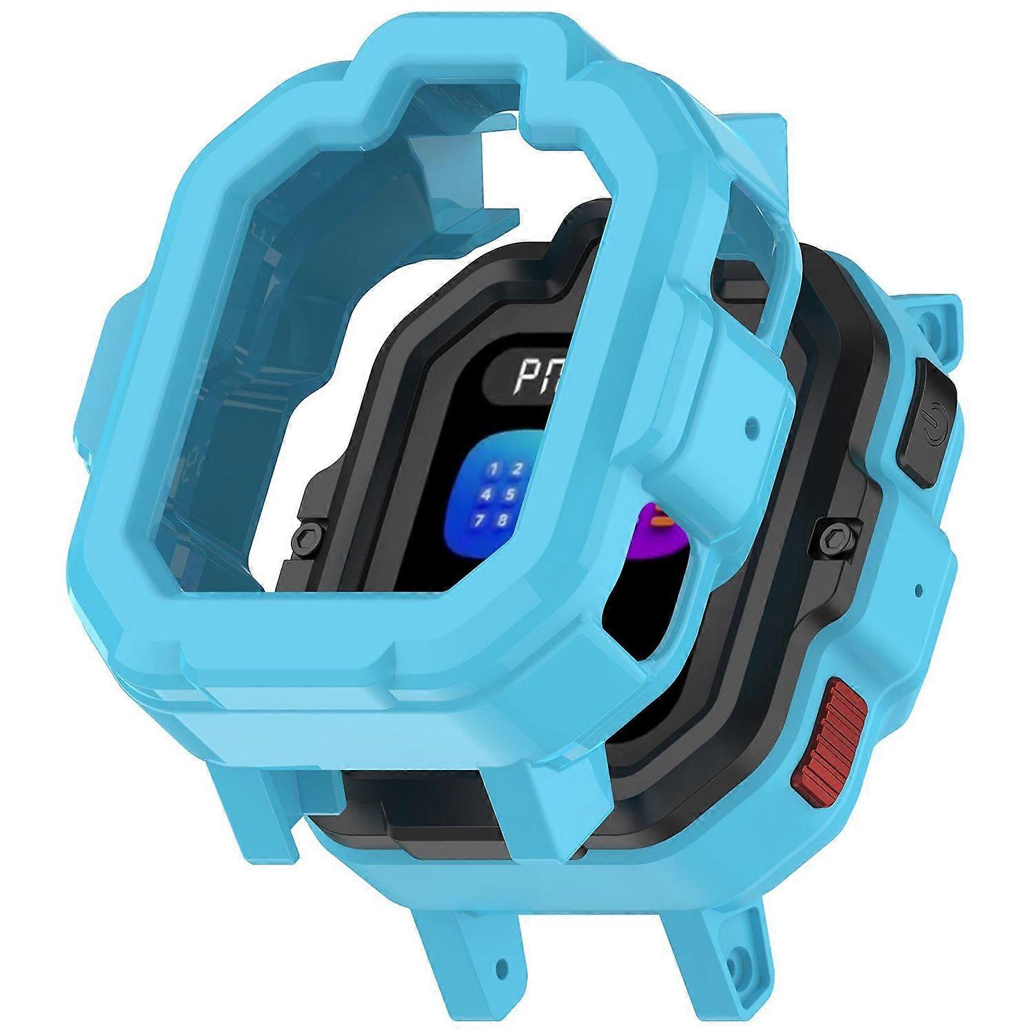 For TickTalk 5 Kids Smart Watch Armor TPU Half-Sided Protective Case Cover Blue