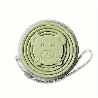 Collapsible Silicone Water Cup with Bear Embossed Design, Portable Compressed Cup for Camping Travel, Includes Carabiner Strap