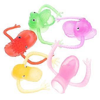 5 mini-dinosaurusvingerpoppetjes voor kinderfeestjes, leuke poppenkastvoorstellingen en prijzen voor in de klas. Zachte vingerspeeltjes voor peuters en volwassenen.
