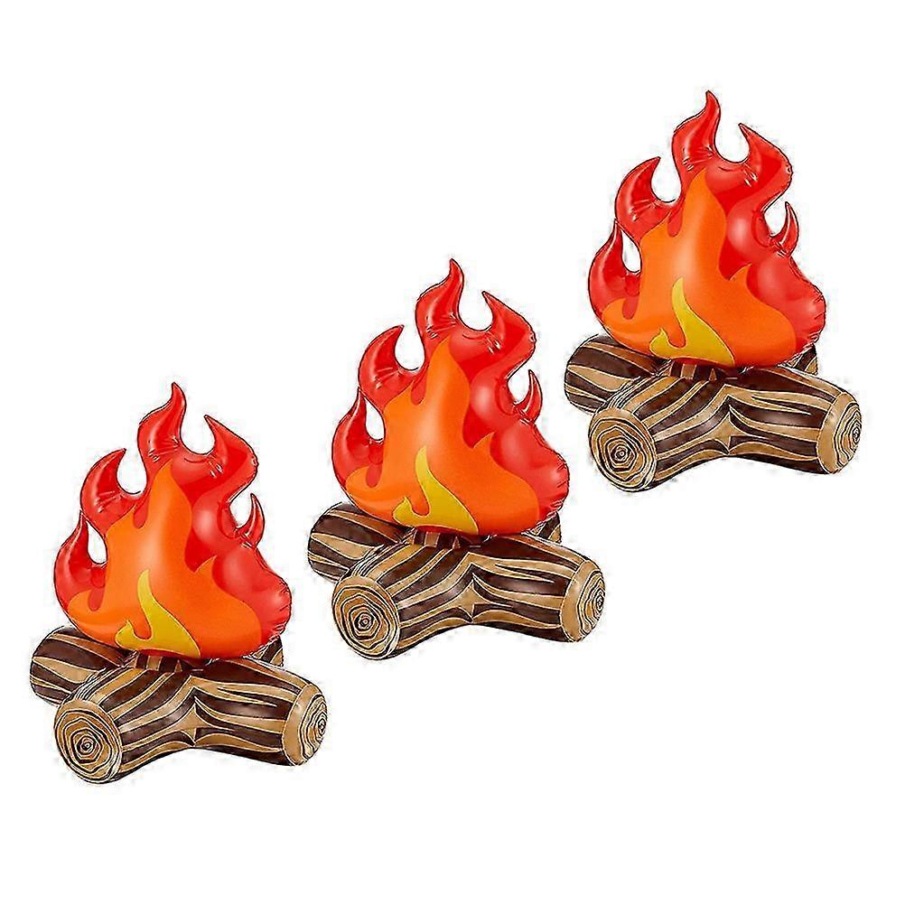 3pcs Inflatable Campfire Artificial Campfire Party Decoration Camping Props