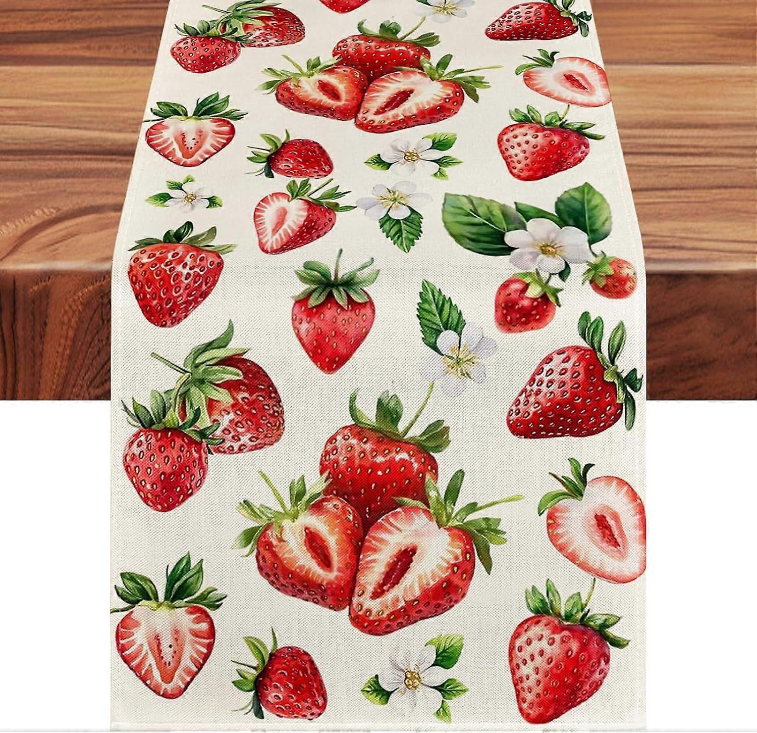 Spring/Summer Table Runner, Linen Table RunnerModern Washable Table Ru
